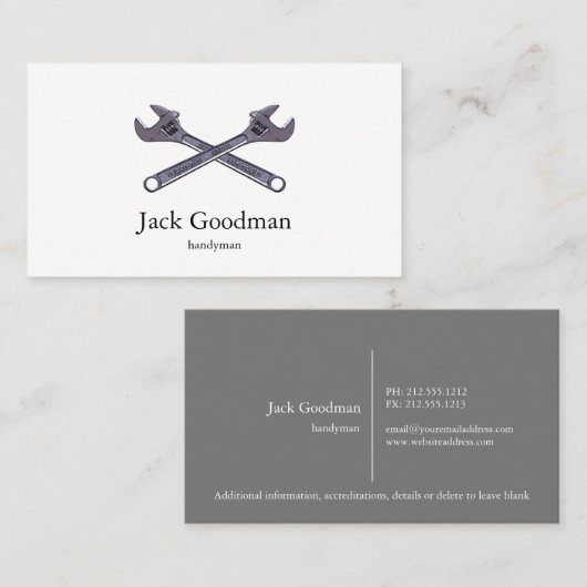 Twee visitekaartje met gekruiste randen (Voorkant / Achterkant)