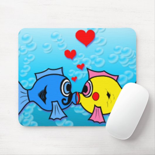 Twee viskussen, onderwaterscène muismat (Met muis)