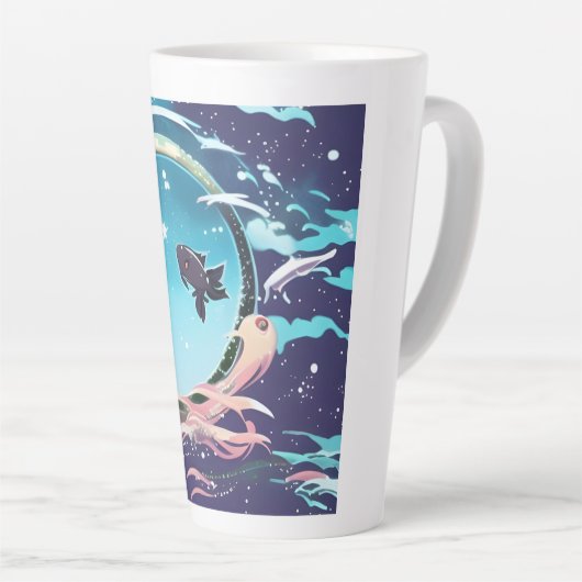 Twee vissen latte mok (Rechterhoek)