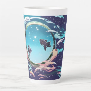 Twee vissen latte mok