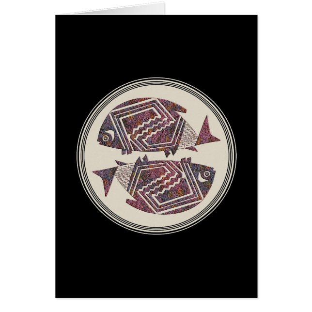 Twee vissen, Mimbres Pottery, Afbeelding 18 Kaart (Voorkant)