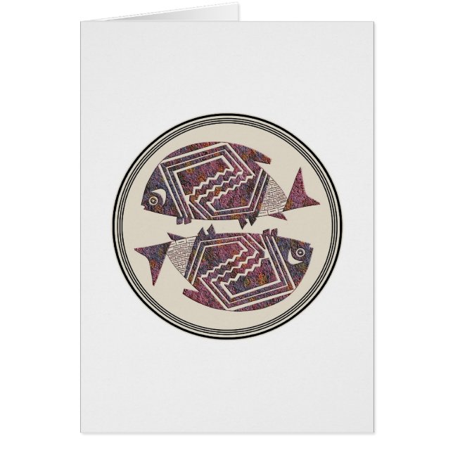 Twee vissen, Mimbres Pottery, Afbeelding 18 Kaart (Voorkant)