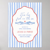 Twee vissen minder in de zee Bruiloftsborrel Welko Poster (Voorkant)