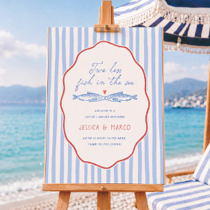 Twee vissen minder in de zee Bruiloftsborrel Welko Poster