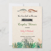 Twee vissen minder in de zee douche uitnodiging (Voorkant)