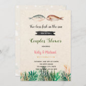 Twee vissen minder in de zee douche uitnodiging (Voorkant / Achterkant)