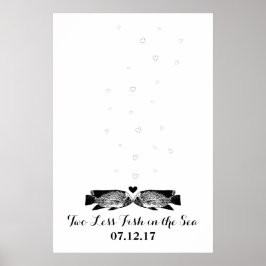 Twee vissen minder in de zee Duimafdruk gastenboek Poster
