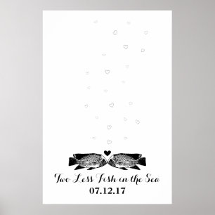 Twee vissen minder in de zee Duimafdruk gastenboek Poster