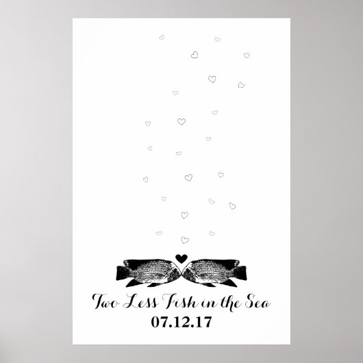 Twee vissen minder in de zee Duimafdruk gastenboek Poster (Voorkant)