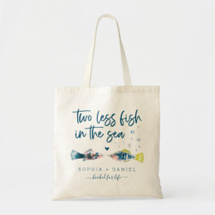 Twee vissen minder in de zee huwelijksfeest cadeau tote bag