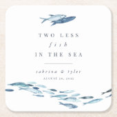 Twee vissen minder in de zee Persoonlijk Kartonnen Onderzetters (Voorkant)