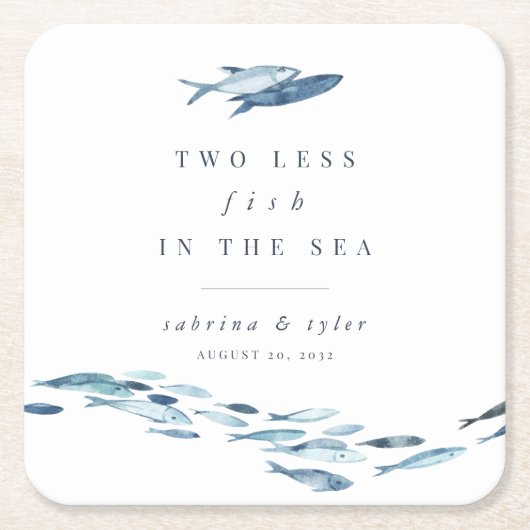 Twee vissen minder in de zee Persoonlijk Kartonnen Onderzetters (Voorkant)