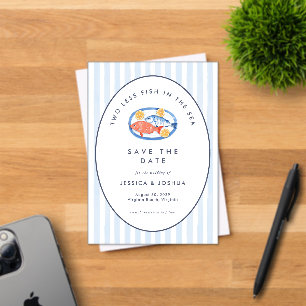 Twee vissen minder in de zee Save the Date Acryl Uitnodigingen