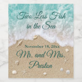 Twee vissen minder in het Zee Wijn Etiket (Enkel label)