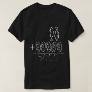 Twee vissen vijf broden Jezus wonder T-shirt