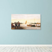 Twee vissers die in hun binnenwateren vissen canvas afdruk (Insitu (Houten vloer))