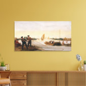 Twee vissers die in hun binnenwateren vissen canvas afdruk (Insitu (Woonkamer))