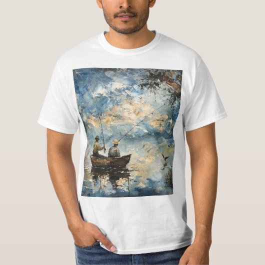 Twee vissers in een boot t-shirt (Voorkant)