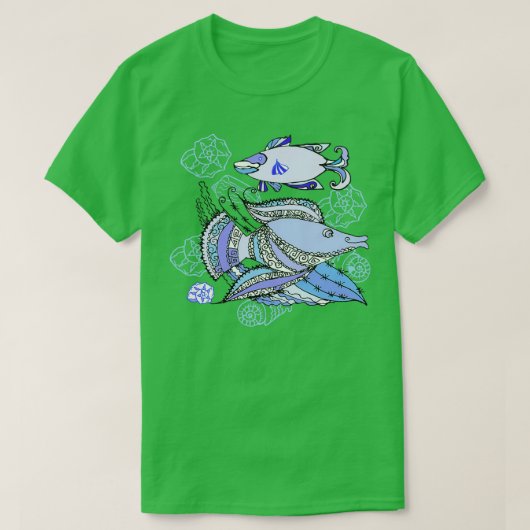 Twee visten en Cockleshells T-shirt (Design voorkant)