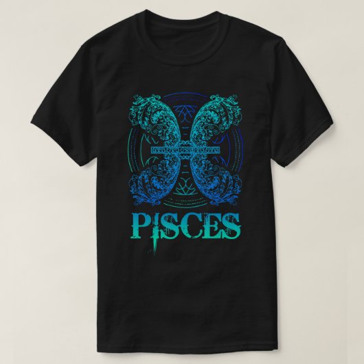 Twee viszodische symbolen Horoscope Pisces T-Shi T-shirt (Design voorkant)