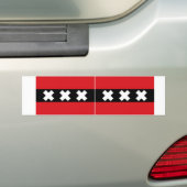 TWEE vlag van Amsterdam Bumpersticker (Op auto)