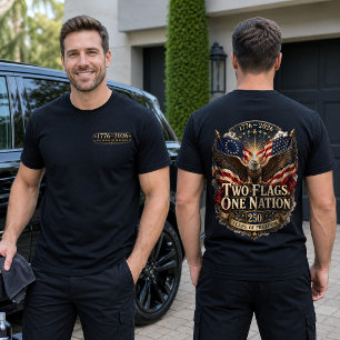 Twee vlaggen één natie Amerika 250 T-shirt