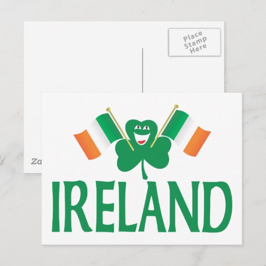 Twee vlaggen van Ierland Briefkaart (Voorkant / Achterkant)