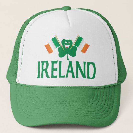 Twee vlaggen van Ierland Trucker Pet (Voorkant)