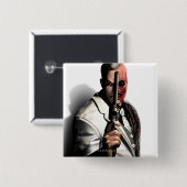 Twee vlakken 2 vierkante button 5,1 cm (Voorkant /achterkant)