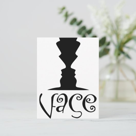 Twee vlakken of vlakke optische illusie briefkaart (Staand voorkant)