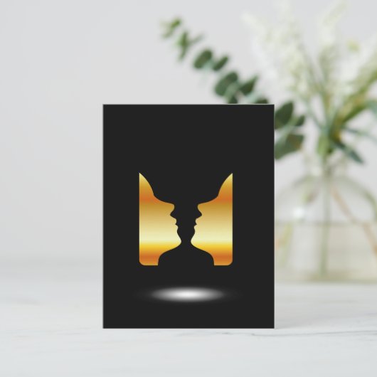 Twee vlakken zij aan zij met de illusie van een va briefkaart (Staand voorkant)