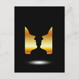 Twee vlakken zij aan zij met de illusie van een va briefkaart