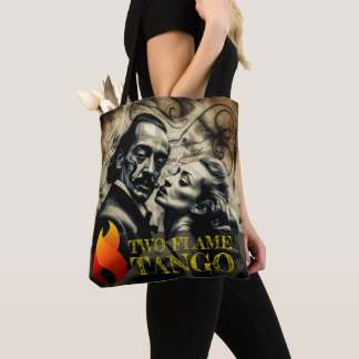 Twee vlam tango kunstenaar: "Dali's omhelzing" Tote Bag