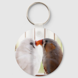 Twee vleesetende vogels in kooi sleutelhanger