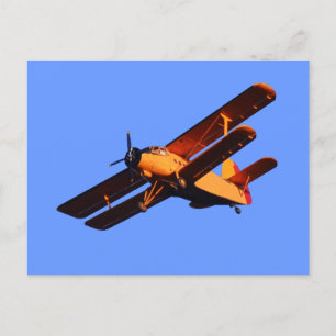 Twee vleugelvliegtuigen, oud vliegtuig briefkaart