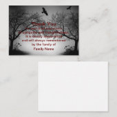 Twee vliegen na begrafenis Dank je wel Notitiekaartje (Voorkant / Achterkant)