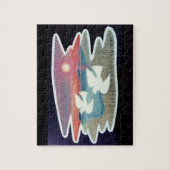 Twee vliegende duiven legpuzzel (Verticaal)