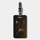 Twee vliegende vleermuizen boven water, Arizona Bagagelabel (Voorkant verticaal)