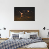 Twee vliegende vleermuizen boven water, Arizona Canvas Afdruk (Insitu (Slaapkamer))