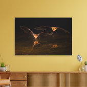 Twee vliegende vleermuizen boven water, Arizona Canvas Afdruk (Insitu (Woonkamer))