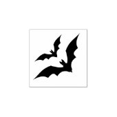 Twee vliegende vleermuizen Solid black Halloween Rubberstempel (Afrduk)