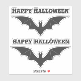 Twee vliegende vleermuizen Solid black Halloween S Sticker
