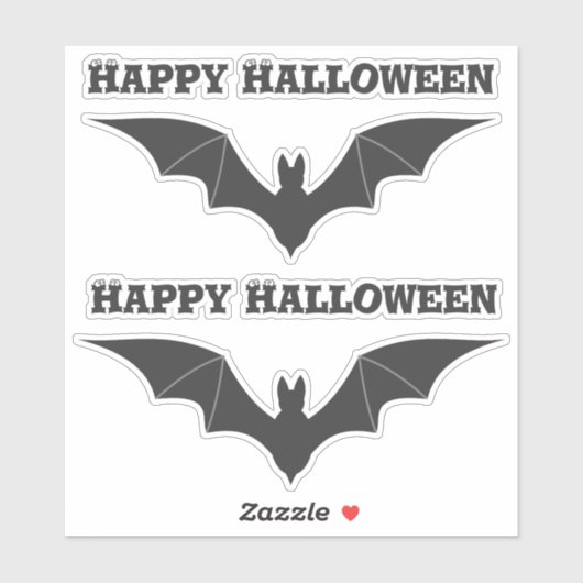 Twee vliegende vleermuizen Solid black Halloween S Sticker (Vel)