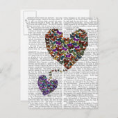 Twee vlinderharten briefkaart (Voorkant / Achterkant)