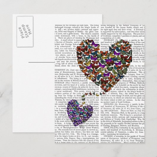 Twee vlinderharten briefkaart (Voorkant / Achterkant)