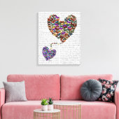 Twee vlinderharten canvas afdruk (Insitu (Woonkamer))