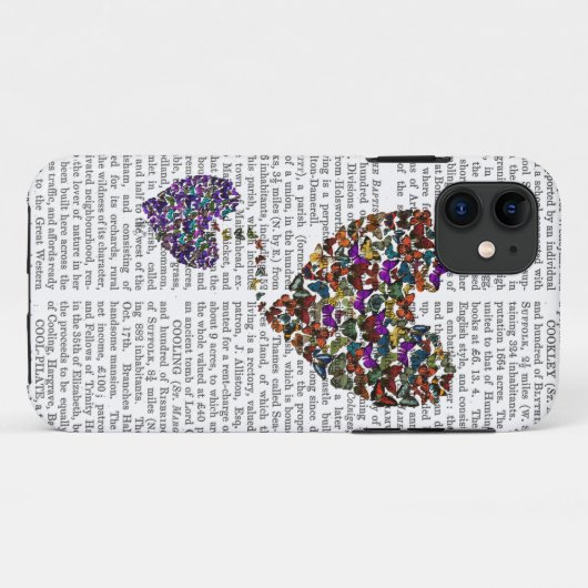 Twee vlinderharten Case-Mate iPhone case (Achterkant (horizontaal))