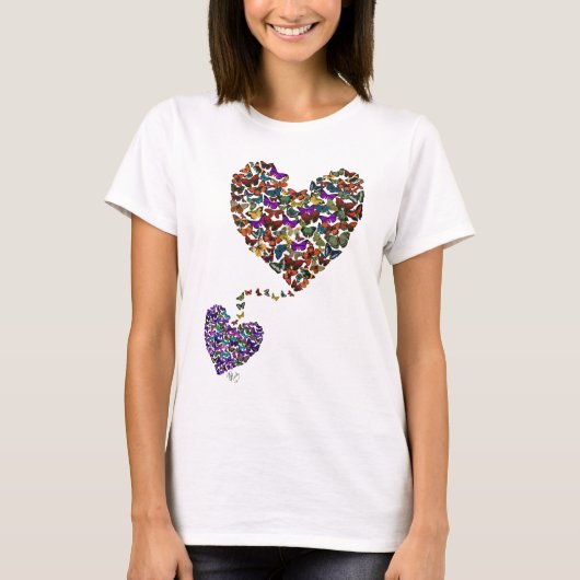 Twee vlinderharten t-shirt (Voorkant)