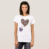 Twee vlinderharten t-shirt (Voorkant volledig)