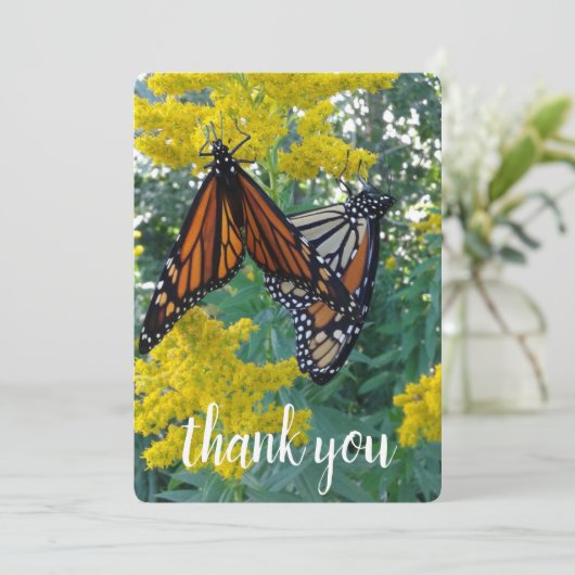 Twee  vlinders bedankkaart (Staand voorkant)